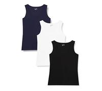 Berydale Débardeur sans manches, Femmes, Noir/Blanc/Bleu foncé (lot de 3), L