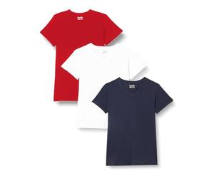 berydale Lot de 3 t-Shirts Bd158 pour Femme, Blanc, Bleu, Rouge., M