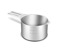 BERYLER® 1 lot de 1 tasse (240 ml | 240 cc | 8 oz) tasse à mesurer en acier inoxydable, tasse à mesurer en métal, gadgets de cuisine pratiques pour la cuisine