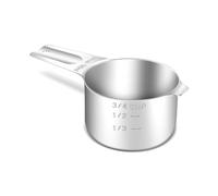 BERYLER® 1 lot de 3/4 tasses (180 ml | 180 cc | 6 oz) tasse à mesurer en acier inoxydable, tasse à mesurer en métal, gadgets de cuisine pratiques pour la cuisine