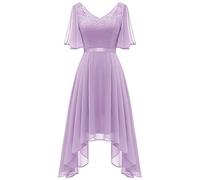 BeryLove Homecoming Robe de soirée formelle en dentelle élégante et fluide, lavande, Taille S