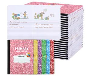 BESARME 24 Pack Primary Composition Notebook Bulk, K-2 Writing Journal Notebooks for Drawing and Story Practice, 9-3/4" x 7-1/2" Half Blank Books School Supplies for Classrooms