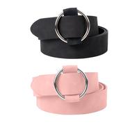 besbomig 2 Pièces Ceintures pour Femmes Ceinture Réglable sans Épingle ni Trou Ceinture en Cuir PU pour Robe Jeans Shorts