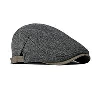besbomig Beret Homme Vintage Casquette Plate Béret Casquette Irlandaise Flat Cap Golf Newsboy Cap Unisexe Réglable 55-60CM Automne Hiver Rétro Tweed Basque Chapeau