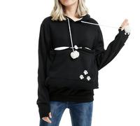 besbomig Femme Sweat à Capuche avec Poche pour Chat - Super Confortable Casual Sweatshirt Hoodie Manches Longues Lâche Pull à Capuche pour Automne Hiver Tops