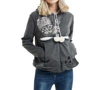 besbomig Femme Sweat à Capuche avec Poche pour Chat - Super Confortable Casual Sweatshirt Hoodie Manches Longues Lâche Pull à Capuche pour Automne Hiver Tops