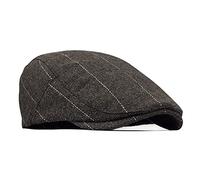 besbomig Hommes Béret Casquette Plate Golf Driving Newsboy Hat Flat Cap - Wool Felt Unisexe Cap Vintage Rétro Automne 56-59CM en Tweed taille unique café
