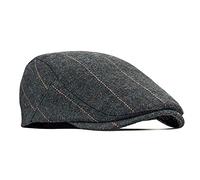 besbomig Hommes Béret Casquette Plate Golf Driving Newsboy Hat Flat Cap - Wool Felt Unisexe Cap Vintage Rétro Automne 56-59CM en Tweed taille unique Noir