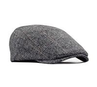 besbomig Hommes Béret Casquette Plate Golf Driving Newsboy Hat Flat Cap - Wool Felt Unisexe Cap Vintage Rétro Automne 56-59CM en Tweed , gris taille unique
