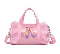 besbomig Sac de Danse Ballet pour Enfant, Sac à Main Fille avec Sangle Détachable, Sac à Bandoulière de Sport Danse Classique Ballerine Latine, Rose 4
