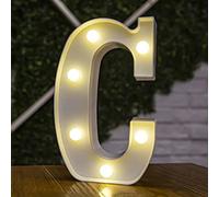 Besch Lettre C majuscule lumineuse et décorative en plastique Lumière LED blanche 22 cm