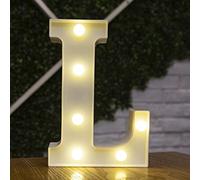 Besch Lettre L majuscule lumineuse et décorative en plastique Lumière LED blanche 22 cm