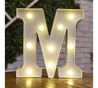 Besch Lettre M majuscule lumineuse et décorative en plastique Lumière LED blanche 22 cm