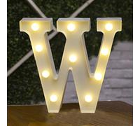 Besch Lettre W majuscule lumineuse et décorative en plastique Lumière LED blanche 22 cm