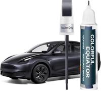 BESCH Stylo Retouche Peinture 12 ml pour Tesla Y X S 3 Highland - Kit de Réparation Peinture de Carrosserie, Solution Rapide (Gris furtif)