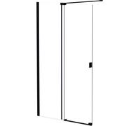Besco Vayo Black mur de douche avec porte 100 cm noir mat/verre transparent VYB-100-200C