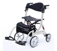 bescomedical Déambulateur hybride SPRING VARIO - Déambulateur léger 2-en-1 transformable en chaise roulante - Rollator fauteuil roulant ergonomique - Modèle M Blanc Polaire