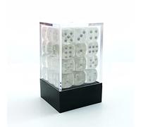 Bescon 12mm 6 Sided Dice 36 in Brick Box, 12mm Six Sided Die (36) Block of Dice, Clear Dice with White Pips