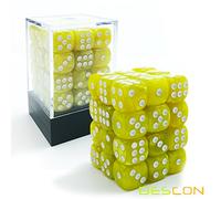 Bescon 12mm 6 Sided Dice 36 in Brick Box, 12mm Six Sided Die (36) Block of Dice, Marble Yellow