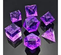Bescon Crystal Clear (Unpainted) Sharp Edge DND Dice Set of 7, Razor Edged Polyhedral D&D Dice Set for Dungeons and Dragons Role Playing Games, Lavandar Color