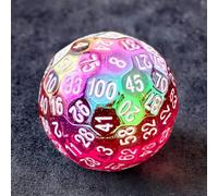 Bescon Dés de jeu D100, dés polyédriques solides à 100 faces, 45 mm de diamètre, rouge éclatant