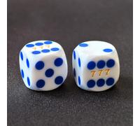 Bescon Dés de précision professionnels à coins ronds de 14,3 mm avec points colorés, pois colorés, dés de précision de 14,3 mm (dés blancs avec points bleus)