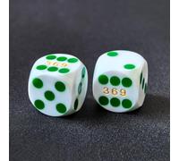 Bescon Dés de précision professionnels à coins ronds de 14,3 mm avec points colorés, pois colorés, dés de précision de 14,3 mm (dés blancs avec points verts)