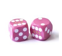 Bescon - Dés de précision professionnels colorés et solides, coins ronds, 14,3 mm, couleurs unies - Dés de backgammon de précision de 14,3 mm (rose uni)