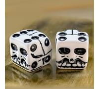BESCON DICE 6 pièces Ensemble de dés en Forme de crâne 6 Faces, dés de crâne Blanc de fête d'halloween, dés Squelette de nouveauté pour la fête de Bar de Club, Ensemble de 6 pièces