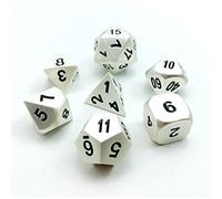 BESCON DICE Ensemble de 7 dés polyédriques en métal solide effet perle mate argent pour DND Donjons et Dragons, finition métallique argent mat RPG - jeu de rôle Dice