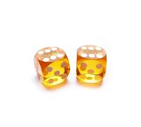 Bescon Dice Professional Small Precision Dice 12.7mm (1/2 inch) with Random Serial Number, Mini Precision Cut Dice 12.7MM Gem Orange