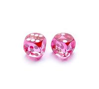 Bescon Dice Professional Small Precision Dice 12.7mm (1/2 inch) with Random Serial Number, Mini Precision Cut Dice 12.7MM Gem Pink