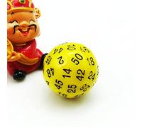 Bescon Polygonal Dés Polyédriques 50 Pages D50 Mort, 50 Cubes, 50 Côtés Dés De Jeu W50, 50 Cubes De Couleur Jaune