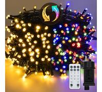 BESCOST Guirlandes Lumineuses de Noël 50 m, 500 LED, Guirlande Lumineuse avec 11 Modes, IP44, Décoration pour Noël, Fête, Mariage, Patio, Jardin, Festival (Blanc Chaud et RVB)