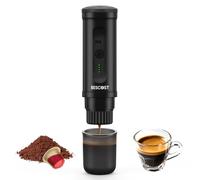 BESCOST Machine à Cafe Portable, Cafetière Portable 2 en 1 Compatible avec les Capsules Espresso et Poudre de Café, 9600 mAh 20 Bars, Rechargeable Pour Voyage, Camping, Voiture, Maison