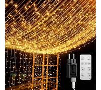 BESCOST Rideau Lumineux Exterieur, 600 LED 6m*3m Guirlande 8 Modes de Fonctionnement Lumière de Rideau pour Décoration Chambre Mariage Noël Soirée Fête Blanc Chaud