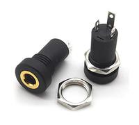 BesDirect 5 pièces 3.5mm 3 pôles prise Jack Audio noir connecteur de panneau de soudure stéréo, connecteur de soudure Jack de montage sur panneau stéréo 3.5mm