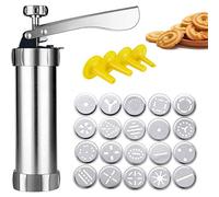 BesDirect Biscuit Machine Maker, Pressebiscuits Faire Kit Machine, Bricolage Biscuit Set Maker avec 20 disques Cookie 4 Nozzles Cuisson Outil, idéal pour Faire des Biscuits sablés pâtisserie Biscuit