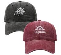 Besforta Casquette de capitaine brodée, pour skipper, navigation, casquette de baseball, réglable, nautique, yacht, marine, casquette de trucker marin, 2-8