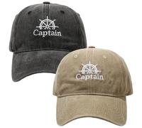 Besforta Casquette de capitaine brodée, Skipper, navigation de bateau, casquette de baseball, réglable, yacht nautique, marine, casquette de trucker de marin, 2-8