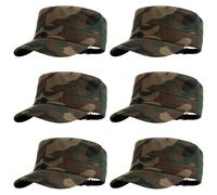 Besforta Lot de 6 casquettes décoratives militaires de l'armée de cadet, chapeau de fête d'anniversaire pour enfants et adultes, cadeaux de costume de camouflage en vrac, vert armée, taille unique