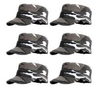 Besforta Lot de 6 chapeaux de décoration militaire de l'armée de cadet, chapeau de fête d'anniversaire pour enfants et adultes, camouflage en vrac, Camouflage noir et blanc mis à jour, taille unique