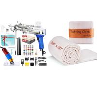 BESGEER Rug Tufting Gun Set with Trimmer, Tufting Machine Cut Pile and Loop Pile Start Kit, 203 cm × 203 cm - Tissu tufté avec Lignes marquées