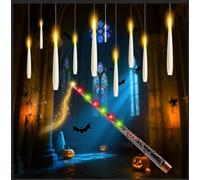 Besight 20 Pièces Bougies Flottantes à LED avec Télécommande Baguette Magique,2 Fonctions de Minuterie,Alimentées par Piles,Bougie LED Flamme vacillante pour Halloween Décoration de Noël