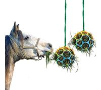 Besimple Lot de 2 balles à friandises pour Cheval, chèvre, Mouton, soulage Le Stress (coloré)