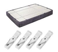 BESKYOO Lot de 4 Sangles de Support de Drap de lit - Clips réglables pour Drap de lit, Sangles élastiques utilisées pour Les draps de lit, Les Housses de Matelas, Les Coussins de canapé