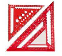 Beslands Équerre de charpentier 300 mm avec surface de note effaçable et angle de charpentier multifonction de 18 cm, jauge de perçage intelligente pour un diamètre exact, rapporteur d'angle métrique