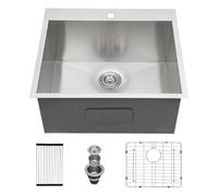 Beslend Lot de 25 éviers à linge encastrables - 63,5 x 55,9 x 30,5 cm - Éviers utilitaires de 30,5 cm de profondeur en acier inoxydable de calibre 16 faits à la main pour buanderie