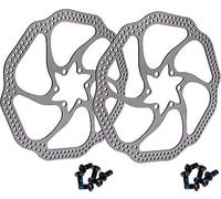 BESNIN Disque de Frein 6 Trous, Lot de 2 Rotors de Frein à Disque de 160/180/203mm en Acier Inoxydable avec 12 vis T25 pour Vélo de Route, VTT, BMX, E-bike