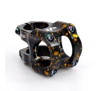BESNIN Potence de vélo 0 degrés 31,8 mm pour guidon de 35 mm, potence de vélo courte bicolore colorée (point orange, noir principal)